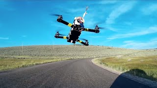 Still from FPV Drone Racing from Moving Car