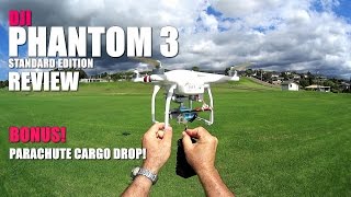 Still from DJI PHANTOM 3 STANDARD Review - Flight Test - Bonus Parachute Cargo Drop