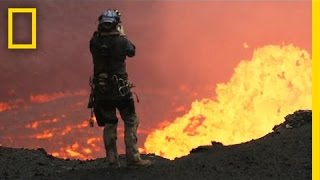 Still from Drones Sacrificed for Spectacular Volcano Video | National Geographic