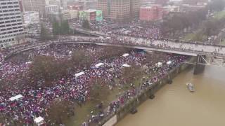 Still from Drone video captures Portland’s Women’s March